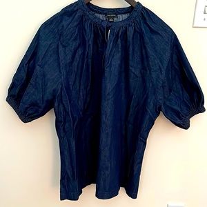 Denim Blouse with cute balloon sleeves